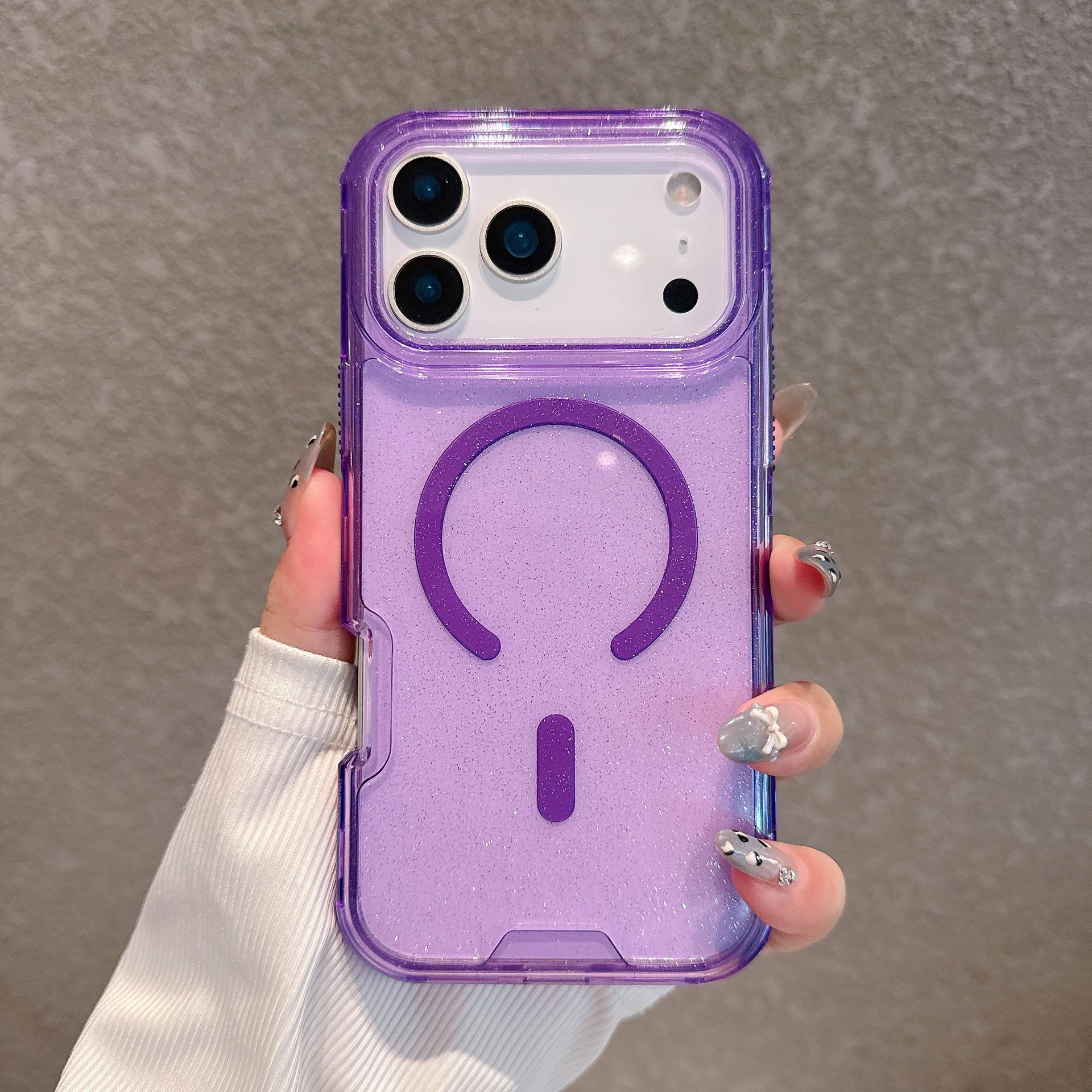 

Colorful Glitter Magnetic Case for Apple iPhone 16/17 Promax - Drop-Proof Protection 14 Pro