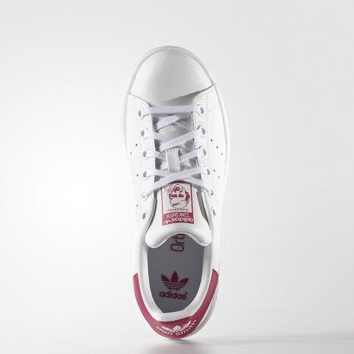 Adidas Stan Smith J 'White' (Unisex) Running White / Running White / Pink Buzz Kids' Skateboarding Shoes B32703