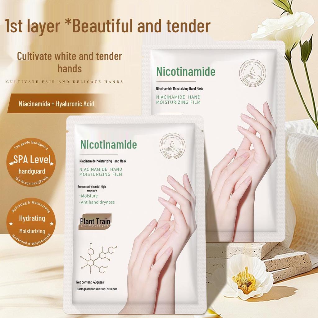 Salonspezifisches Hand- und Fußmasken-Duo: Niacinamid-Handmaske zur Pflege; Feuchtigkeitsspendende Fußmaske; Handmaske mit Katzenpfotenmotiv zur Pflege.