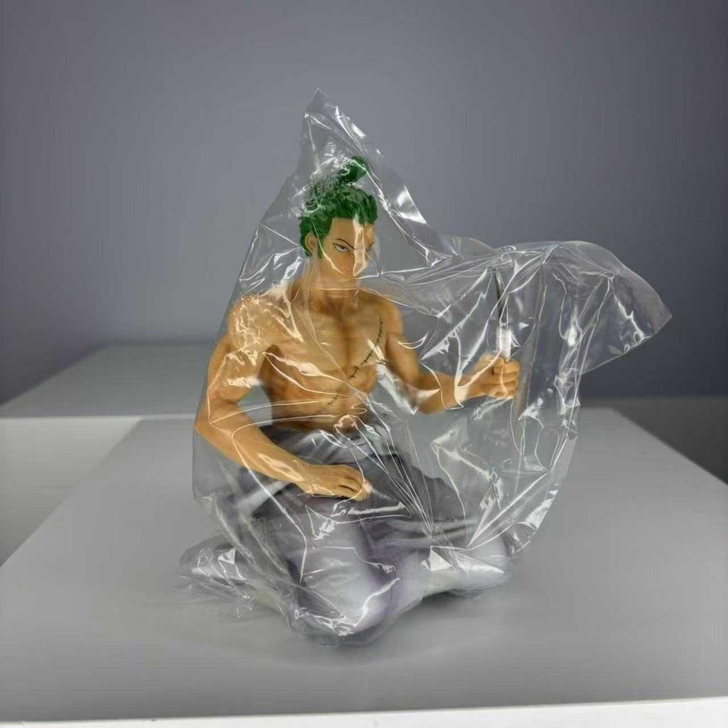 Neues Knieendes Bademantel Roronoa Zoro One Blade Flow Box-Set Anime-Statue Handgefertigtes Modell Schreibtisch-Sammlung Ornament Geschenk