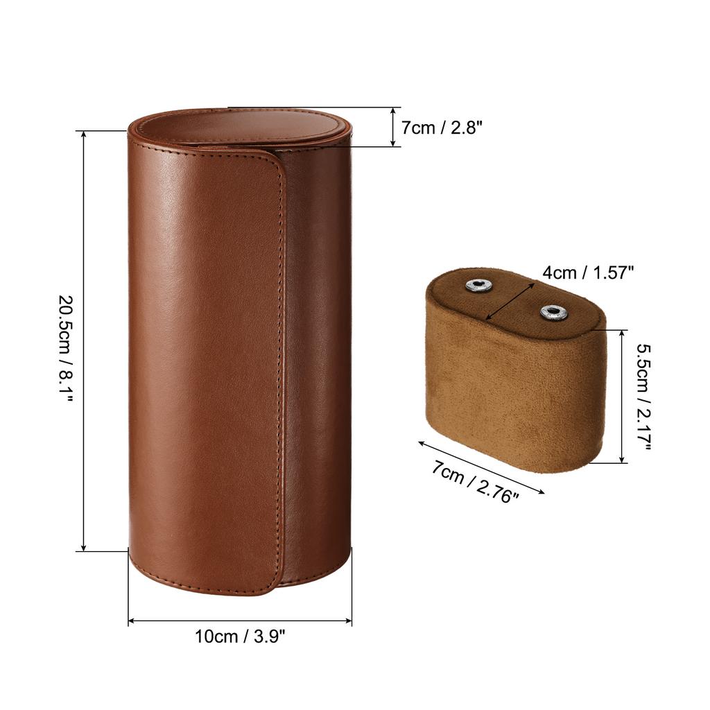 1/2/3 Slot Leather Watch Travel Case Single Watch Roll Storage Box Organizer for Men Women Watch Holding Storaging Displaying