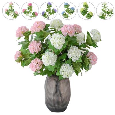 Faux Hydrangea with Bendable Stem Realistic Simulated Hydrangea Long-lasting Fake Flowers