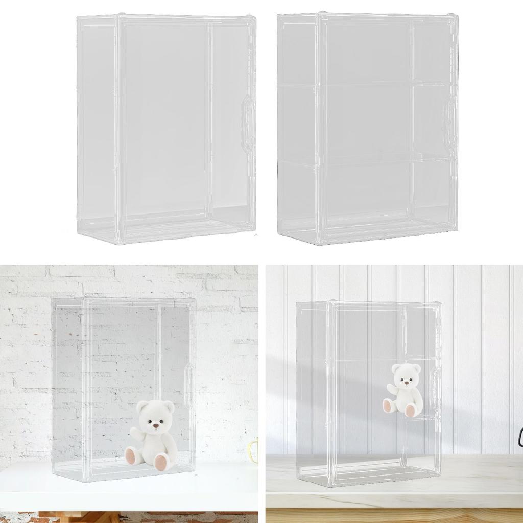 Action Figure Display Case Storage Box Container Desktop Organizer Clear Cabinet for Miniatures Models Cars Collectibles Shop