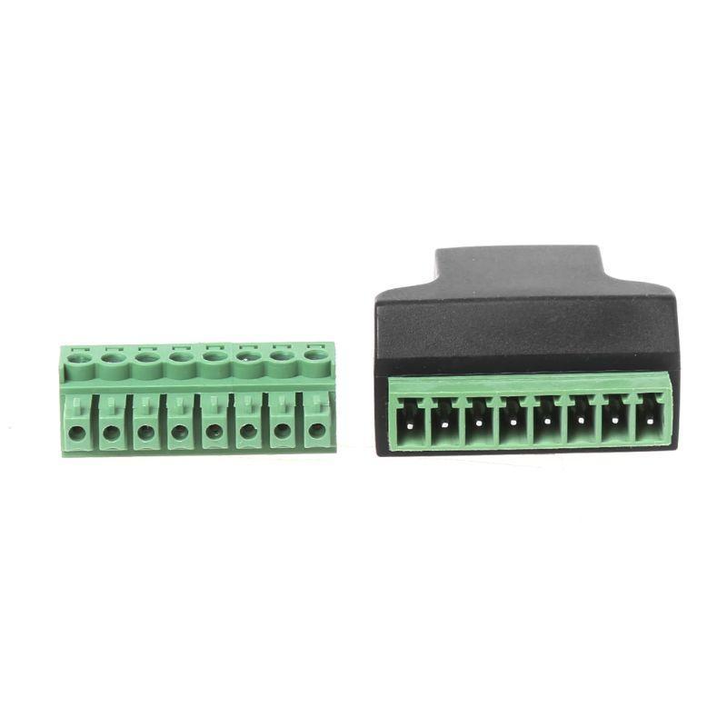 RJ45 Female To Screw Terminal 8 Pin Connector Ethernet Cable Extender Adapter