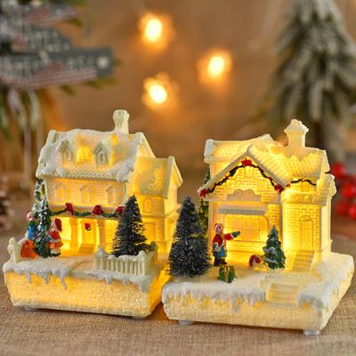 Forma do domu bożonarodzeniowego wielokrotnego użytku Udekoruj ciepłym światłem żywy dom Świąteczny dom miniaturowy do wystroju domu