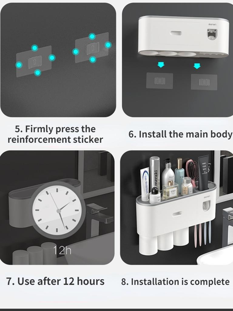 Badezimmer Adsorption Inverted Zahnbürstenhalter Wand Automatische Zahnpasta Squeezer Lagerregal Badezimmer Zubehör