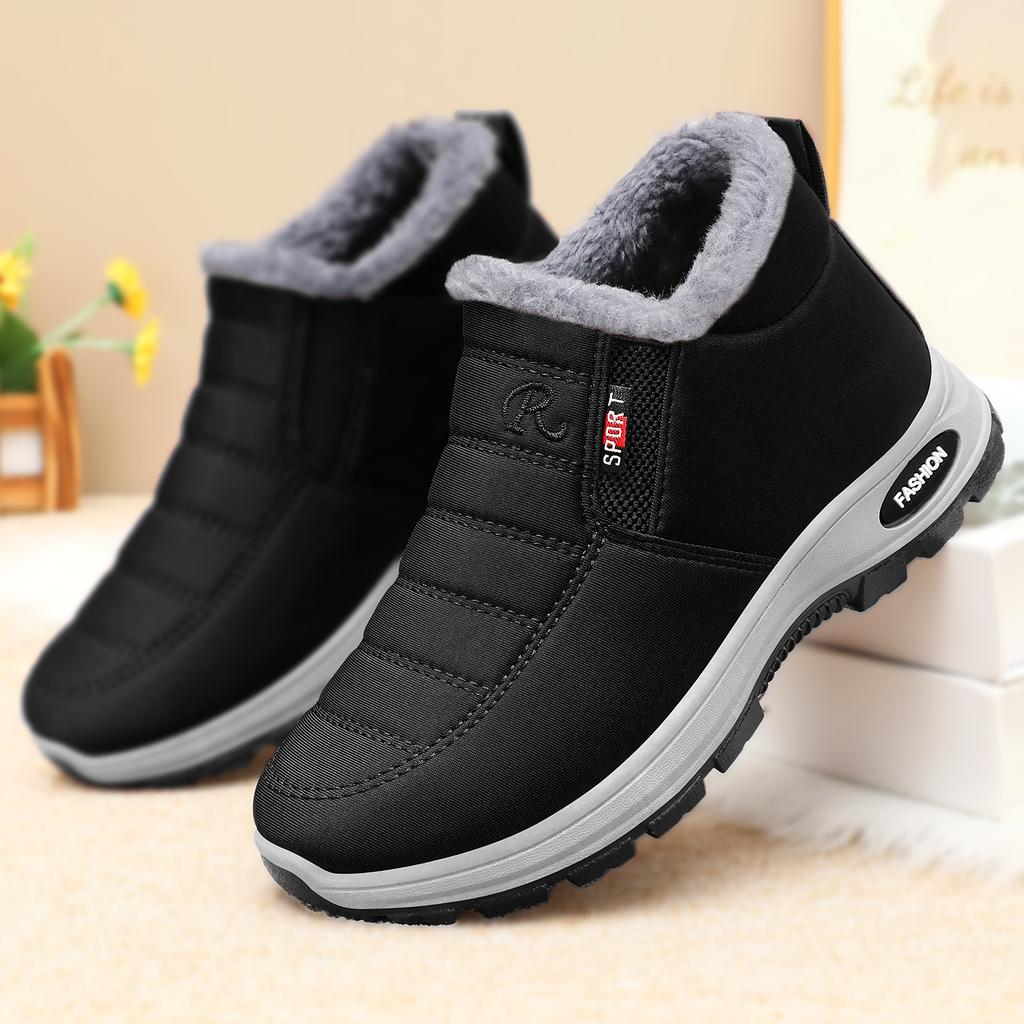 Cotton Shoes Women's Large Size Women's Boots Cold-proof and Warm Middle-aged and Elderly Cotton Boots Piled and Thickened Snow Boots High-top Wome