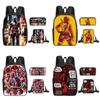 Large Capacity Deadpool Backpack Set For Students Featuring Stylish Geometric Patterns And Waterproof Design