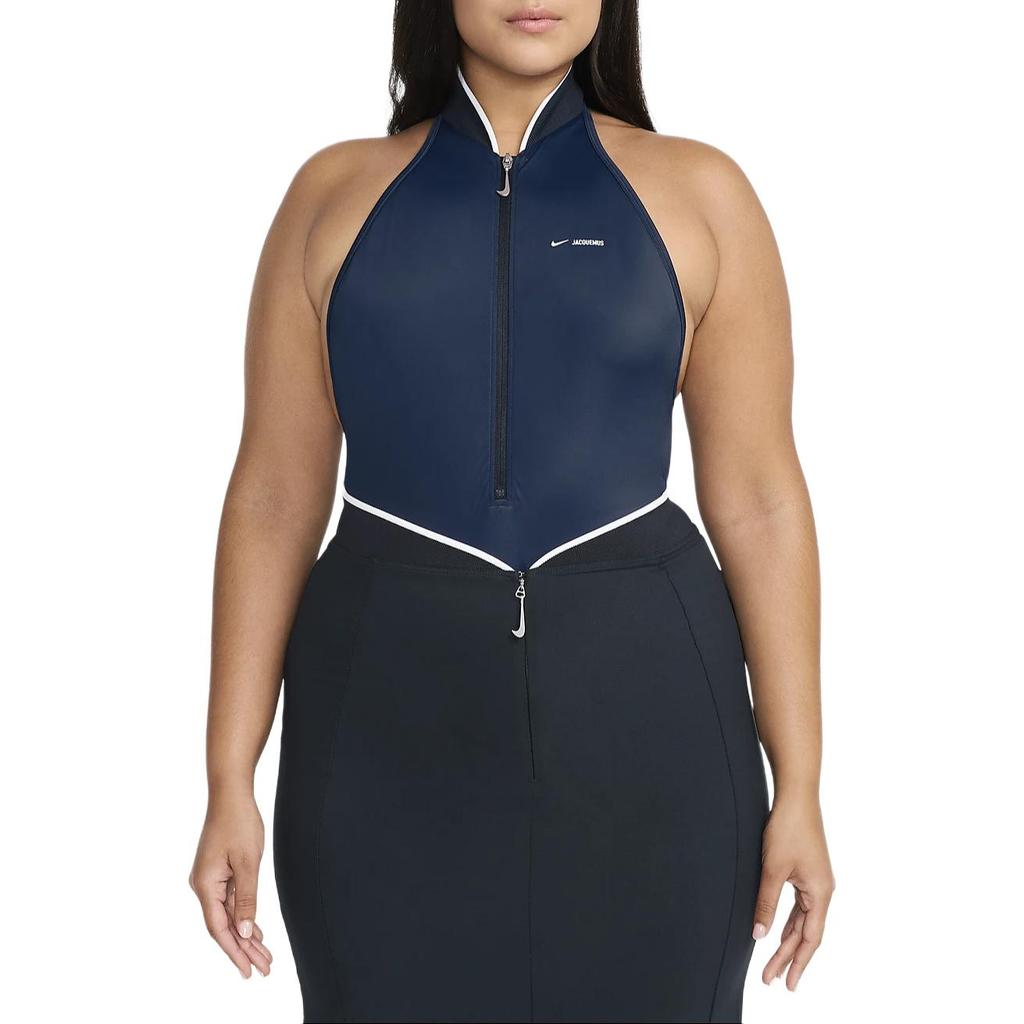 Nike Costume da bagno intero senza maniche X Jacquemus Color Block Comodo Traspirante Donna costume da bagno Blu Scuro HF7810-475