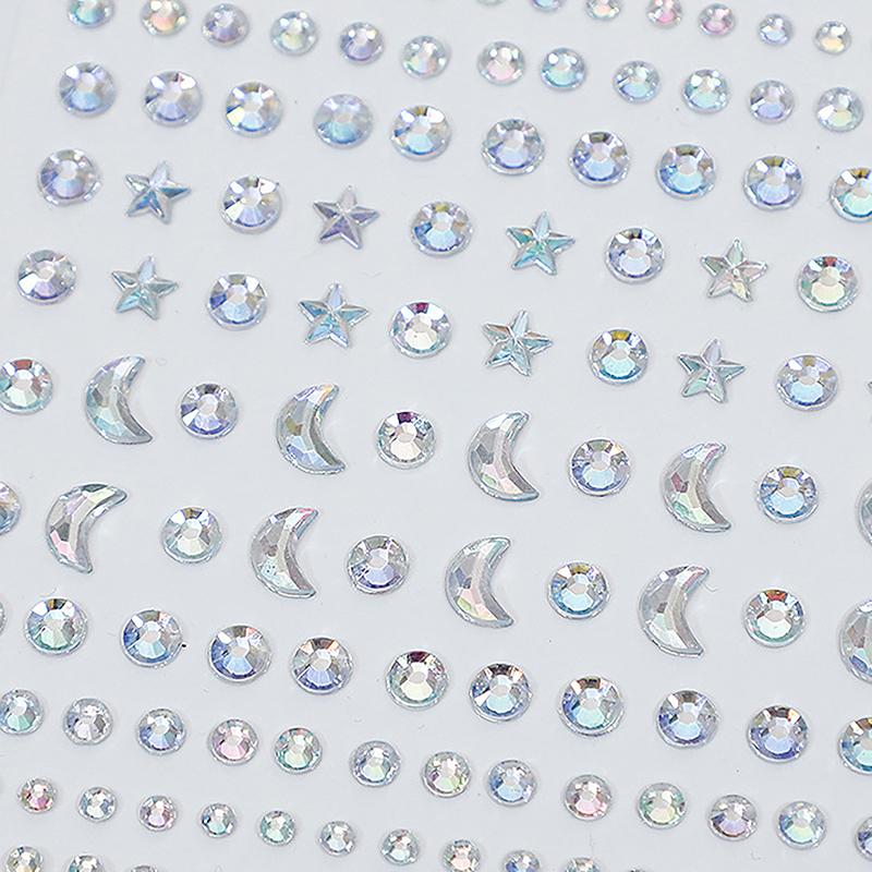 1Sheet Eye Body Face Gems Jewels Pearl Rhinestone Stickers Self Adhesive Crystal Rainbow Makeup Diamonds Face Decoration Sticker