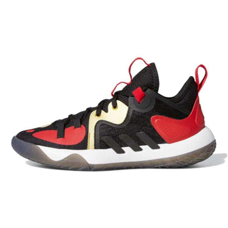 New Adidas Harden Stepback 2 J Breathable Mid Top Children's Basketball Shoes Black Red Brown Teenagers FZ1549