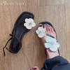 Flower Women Clip Toe Heeled Sandals Soft Sole Shoes Woman Casual Loafers 2025 Slingback Summer Dress Shallow Sandalia