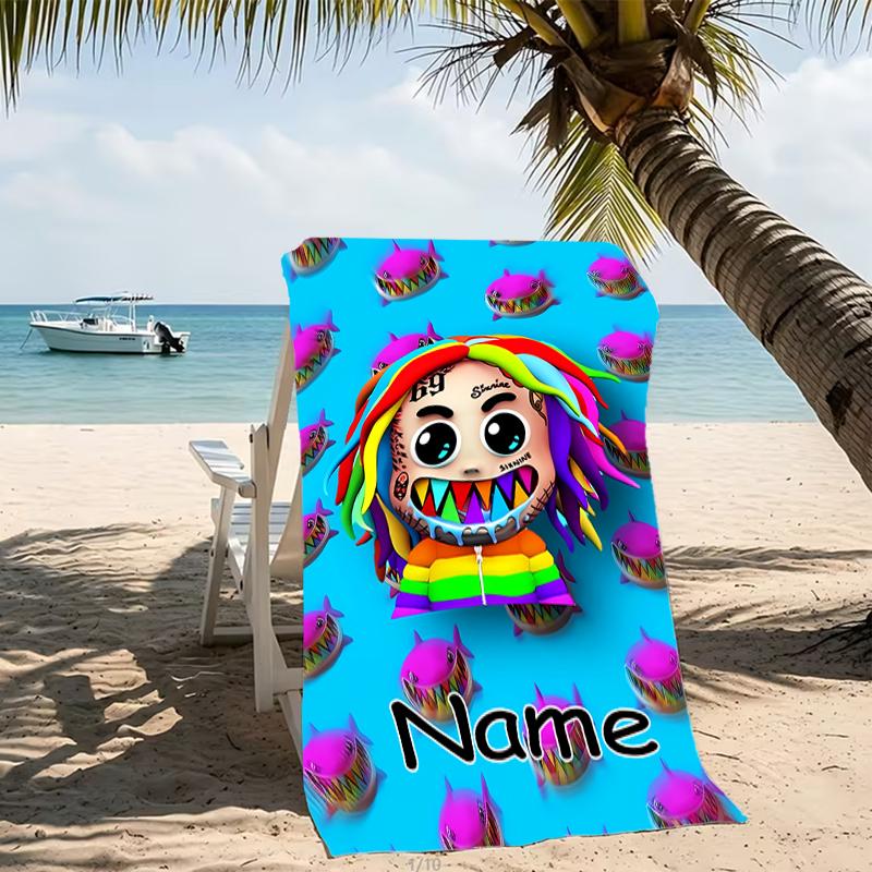 Customizable Personalized Beach Towels 6ix9ine TattleTales Themed designs.Suitable for the Beach, Yoga, Sports;ideal As Beach Accessories