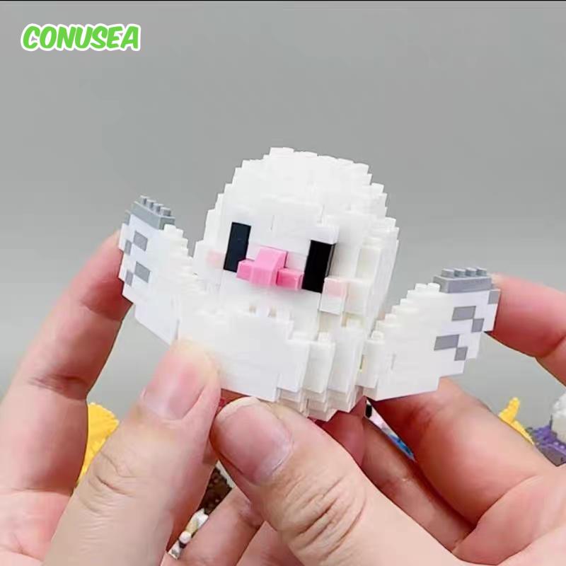 12PCS/ Set Cute Bird Brick Series Building Blocks Micro Block Parrot Anri Sparrow Birds Miniature Toys for Girls Children Gifts