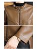 Stylish Women's PU Leather Stand-Collar Jacket, 2025 Plus Size Slimming Biker Style for Spring/Autumn.