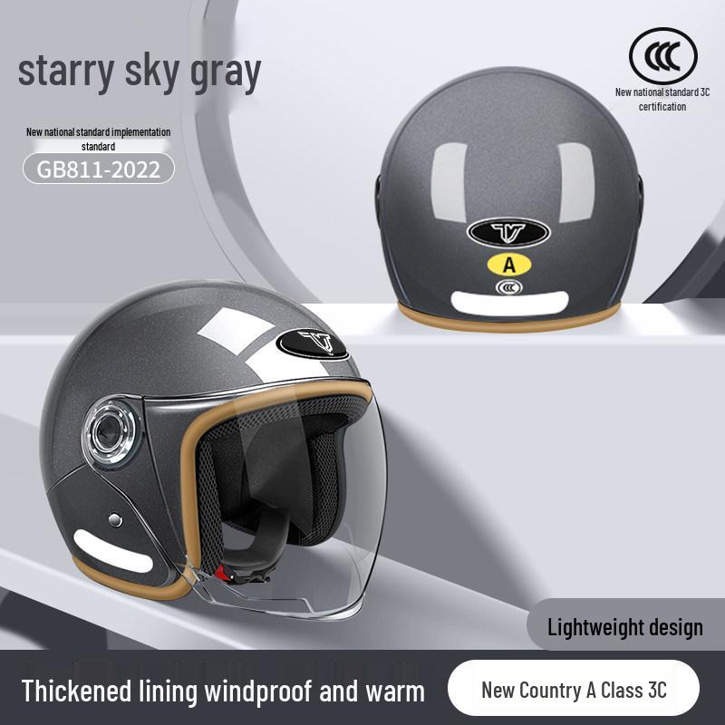 3C Certified All-Season Half Helmet for Electric Scooters, Unisex, Autumn/Winter Warmth, Safety Helmet
