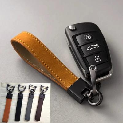 Luxury Minimalist Car Keychain Leather Key Chain Buckle Key Ring Car Keychain Car Interior Accessories Business Gift for Man