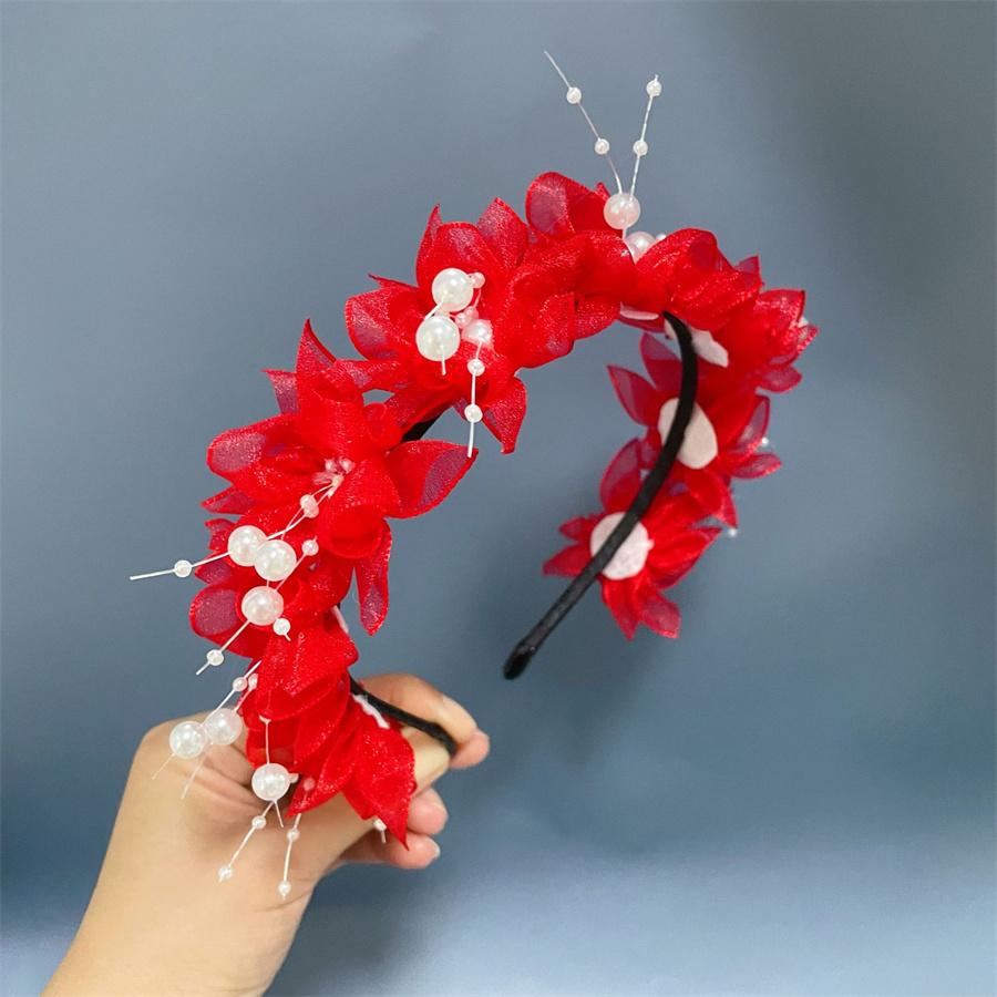 

Корейский новый стиль гирлянда повязка на голову модная девушка сетчатая повязка на голову жемчужные бусины детское сценическое выступление вечеринка аксессуары для волос