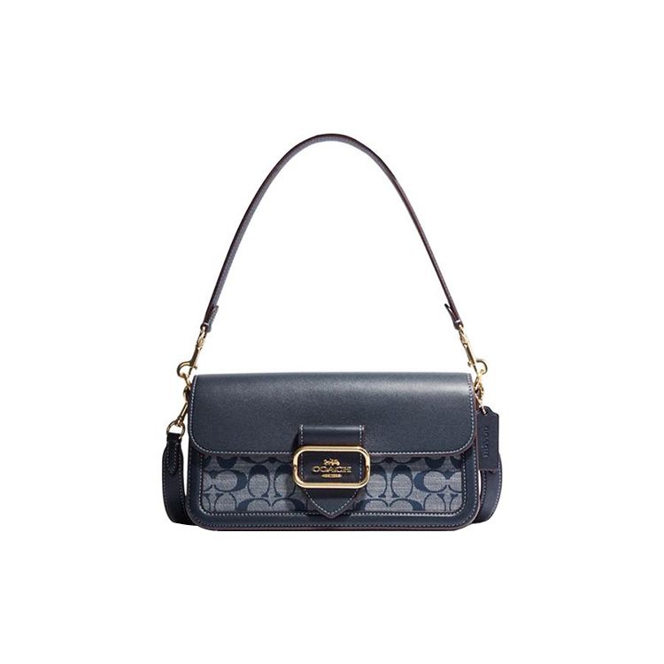 

Coach Morgan 27 Classic Monogram Buckle Closure Chambray Leather And Fabric Tote Shoulder Bag Women Tote Denim-Blue CH137-IMDEI Basic Set (Bag+Dust Bag)
