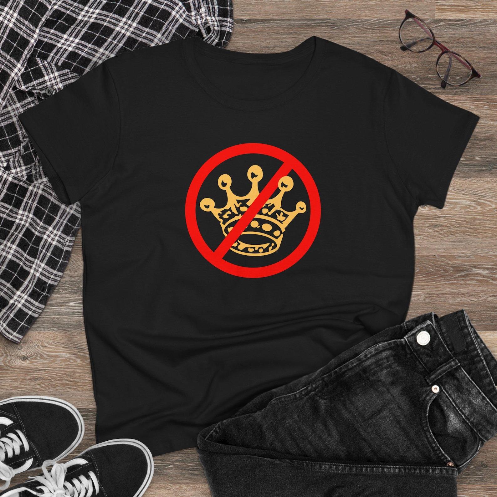 No Kings Women s Midweight Cotton Tee - Anti Trump t-shirt, Political Statement, Republican Oligarchy, Anti MAGA, Protest, Resist t-shirt XL
