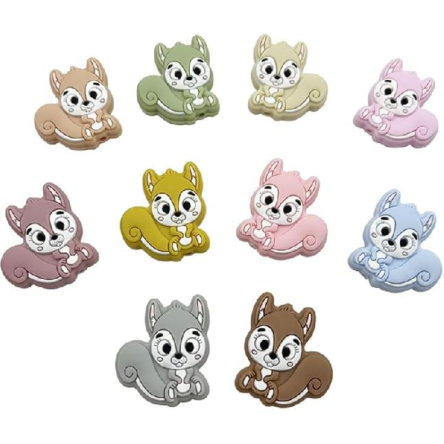 10Pcs Duck Beads Cartoon Animal Beads Colorful Duck Shaped Beads Focal Beads for Pen Flat Loose Spacer Beads for Keychain Making Jewelry DIY