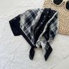 1116 Korean version of the new cotton and linen small square scarf women travel pastoral style photo small headscarf seaside versatile sunscreen scarf