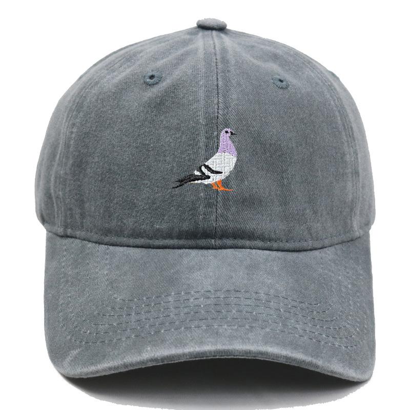 Pc Vintage Washed Pigeon Bird Embroidery Baseball Cap Unisex Adjustable Curved Brim Dad Hat Animal Lover Casual Outdoor Sun Hat