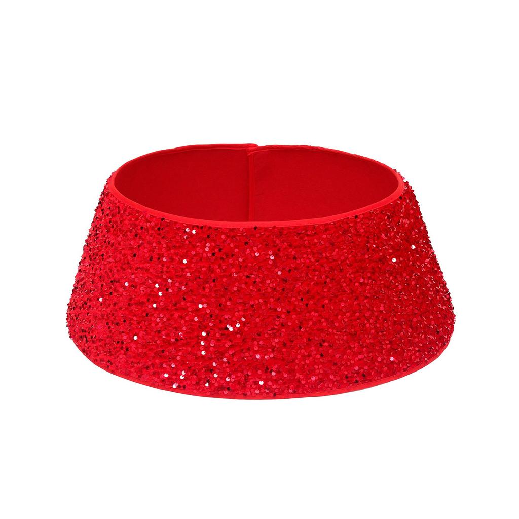 Guler mic strălucitor pentru rochie de brad de Crăciun, Acoperire bază brad de Crăciun, Coș brad de Crăciun pentru decorațiuni de sărbători, Decor pentru casă