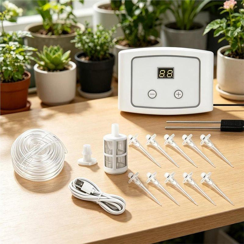 ABKP-Smart Home And Offices Plant Watering Device, System Drip Irrigation Kit 1 Set, Adjustable Water Flow Control
