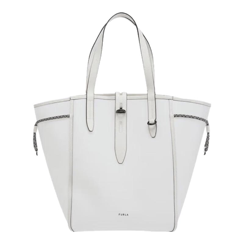Женская большая кожаная сумка-тоут серии FURLA NET U чистый белый
