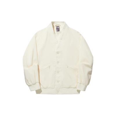 Colaboração Li Ning X Jackie Chan Série Kung Fu Jaqueta Casual Solta Cor Sólida Masculina Jaqueta Branco Papel AJDU101-3