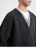 Men's Retro V-Neck Knit Sweater – Two-Piece Look, Casual Loose Fit, Long Sleeve Pullover for Autumn/Winter.