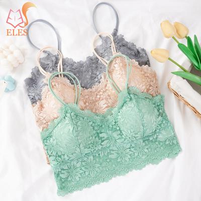 Hollow Out Wireless Lingerie Seamless Bra Women Lace Bras Top Comfortable Bralette Solid Color Sexy Underwear Vest Female Bras Top