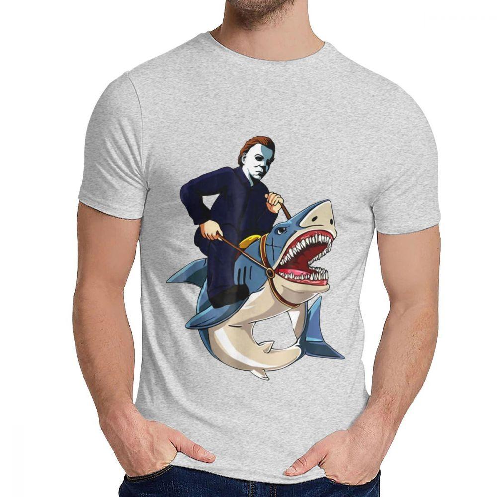 Unisex T Shirt Jason Riding Funny Halloween Graphic T Shirt Costum 100 Cotton Crewneck