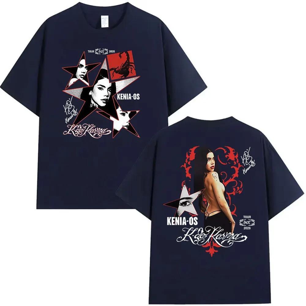 Singer Kenia Os K De Karma Tour 2026 Vintage Graphic T Shirts Men Women Gothic Hip Hop Pop Music Short Sleeve T-shirt Streetwear