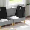 Modular Sofa Set with Storage Space 3 pcs Light Grey Fabric