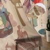 Japan Rote Sonne Geisha Frau Drache Bambus Chiffon Gardinen für Wohnzimmer Schlafzimmer Dekor Fenster Voile Tüll Vorhang Vorhänge