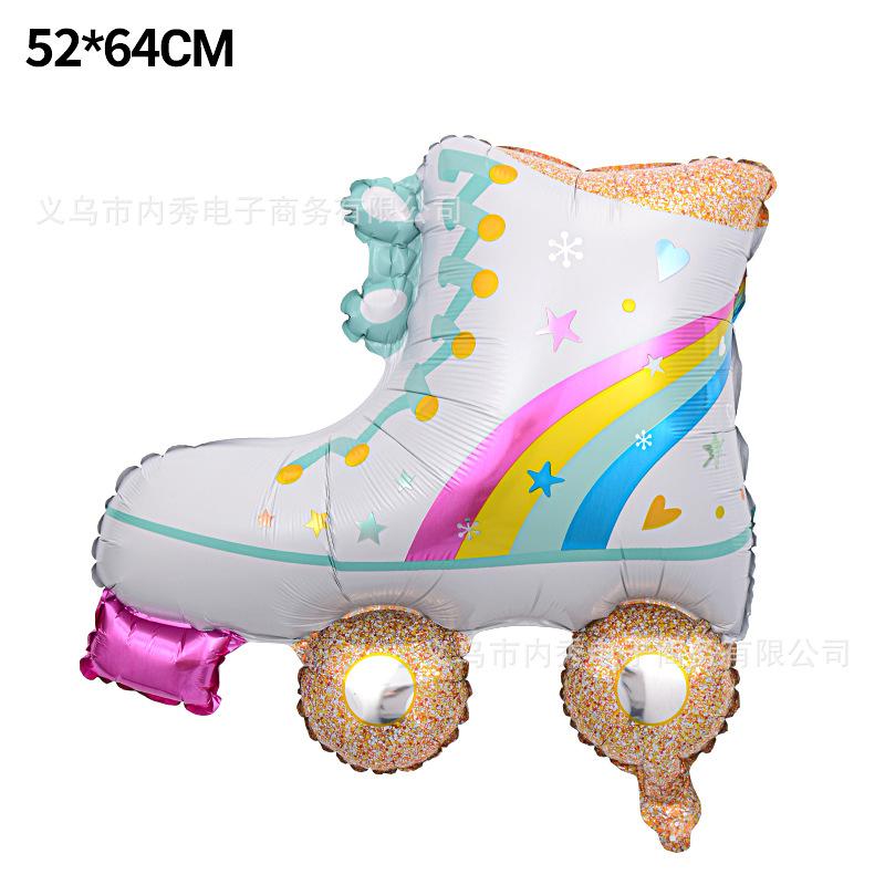 Radio Balloon Decoration Aluminum Foil Skates Microphone Recorder Roller Skates Sunglasses Balloon Aluminum Film Modeling