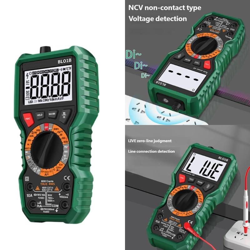 Digital Multimeter Measuring Voltage Current Resistance Temperature Accurate Electrical Testing Device