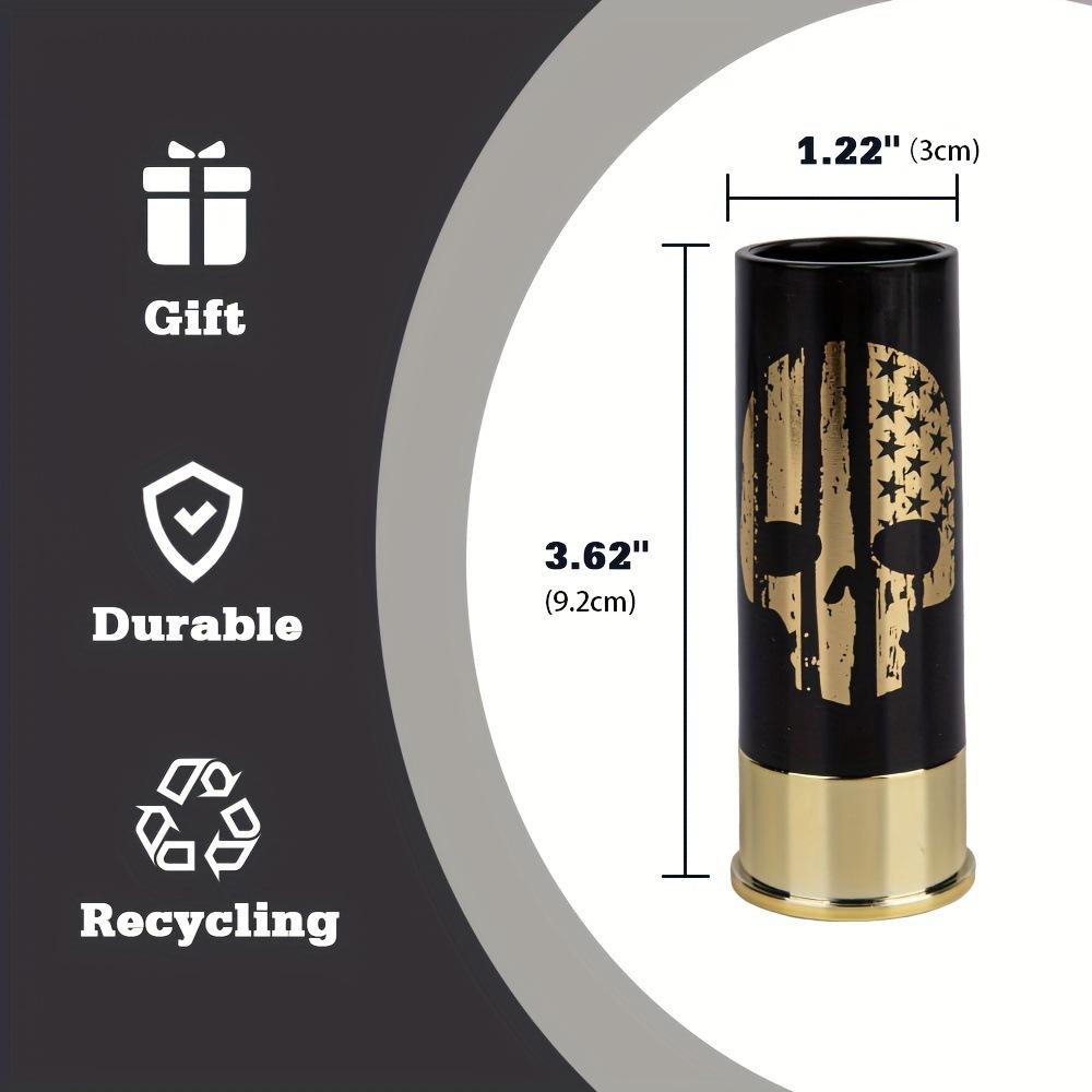 Plastové panákové sklenice ve tvaru brokovnicových nábojnic pro muže, Sklenice na pití pro lov, střelectví, Barové sklenice jako dárek, Ráže 12, 4 ks/sada