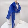 Solid Color Extended Rhombus Scarf Japanese Literary Sunscreen Silk Scarf Irregular Linen Neck Shawl Women