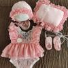 Accessoires de Photographie pour Nouveau-né Fille Combinaison en Dentelle avec Chapeau, Oreiller, Bandeau, Chaussures Robe de Nouveau-né Accessoires de Pose