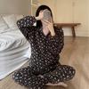 Winter Pajamas Women's Cute Plush Thick Zipper Warm Home Clothes Set
