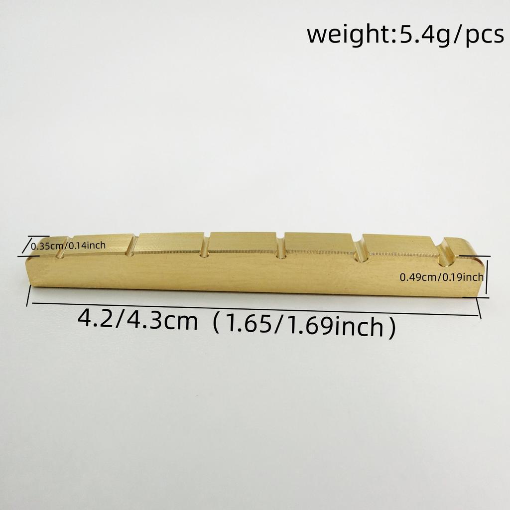ST 6-Saiten E-Gitarre Messing-Sattel Massiver Reinkupfer E-Gitarren-Sattel Brücke: 42 mm/43 mm lang