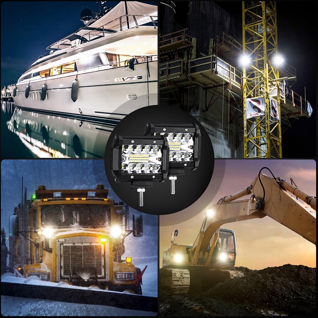 2 Adet Araba Çalışma Lambası Alüminyum Sis Lambası IP68 DC12V Giriş Beyaz Işık 6000K Siyah Kabuk