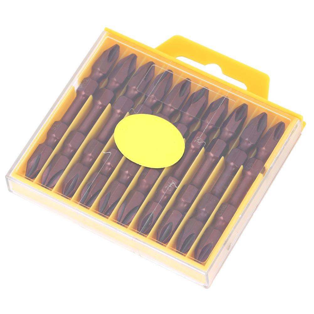 10Pcs Double End   Screwdriver Bit     Alloy Steel Magnetic Hand Tool 65mm