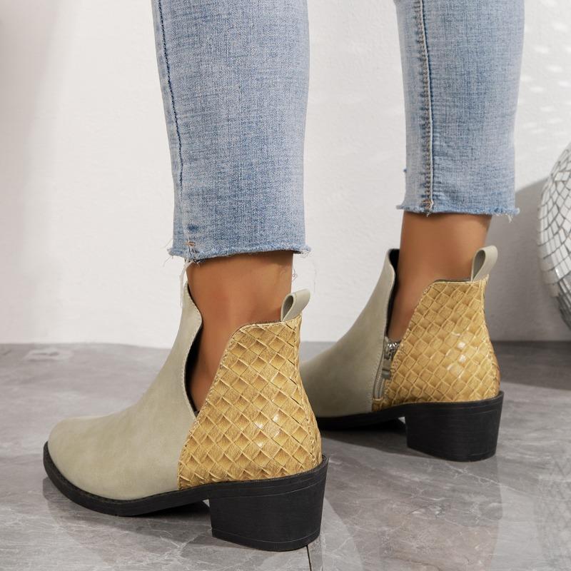 Mode Damen Stiefeletten Neu 2025 Herbst Wildleder Chelsea Boots Damen Mode Plateau Stiefel Seitenreißverschluss Absatz Knöchelstiefel Botas De Mujer