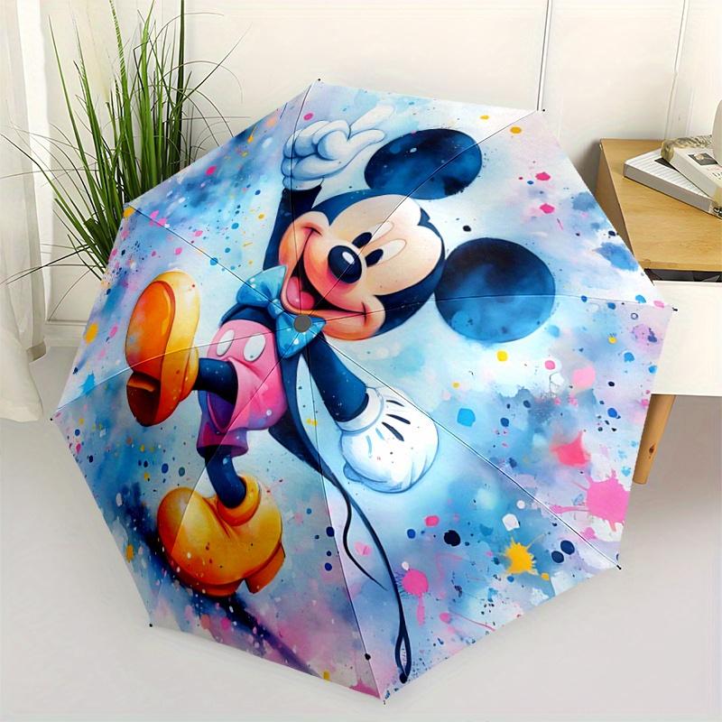 

1pc Happy Mickey Cartoon Umbrella, Portable 3-Fold Compact Umbrella, Suitable for Camping, Hiking and Travel, Ideal Easter Birthday Gift for