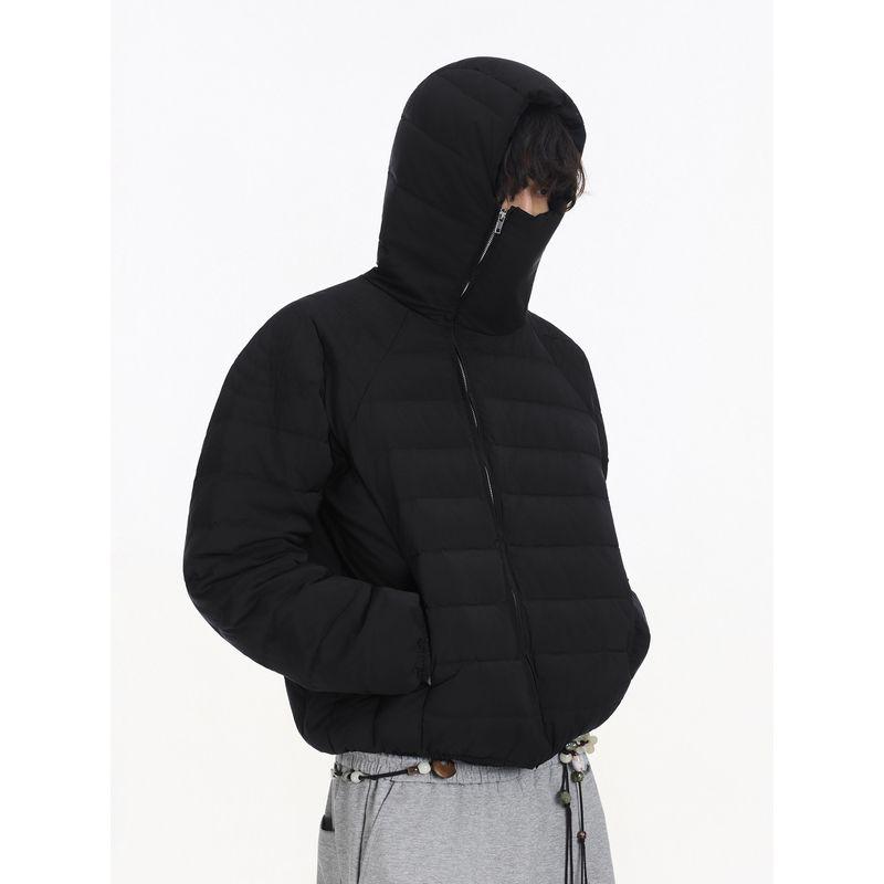 Blaexit Rock Snail Ribbed down Jacket for Men, Lightweight and Slim Fit, Winter High-End Hooded Fleece-Lined Warm Coat