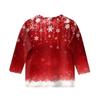 Christmas Day Print Tops For Youth Girls 4-11 Years Round Neck 3/4 Sleeves T-Shirts Trendy Tops Outfit Tees
